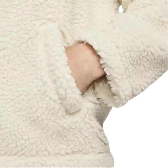 Nike Sportswear Swoosh Full Zip Sherpa Jacket Sail Women’s Size Large - Picture 6 of 8